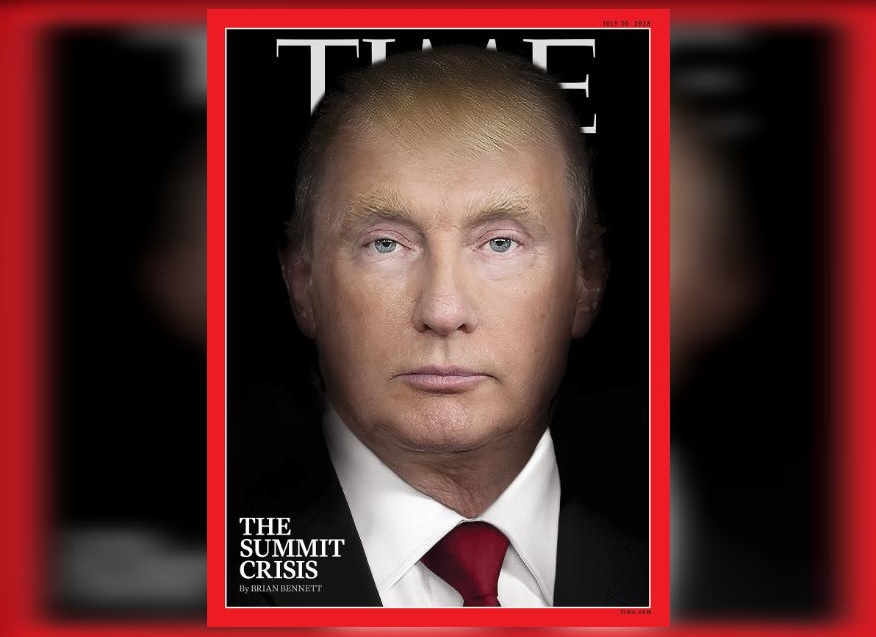 Time fusiona los rostros de Trump y Putin en portada