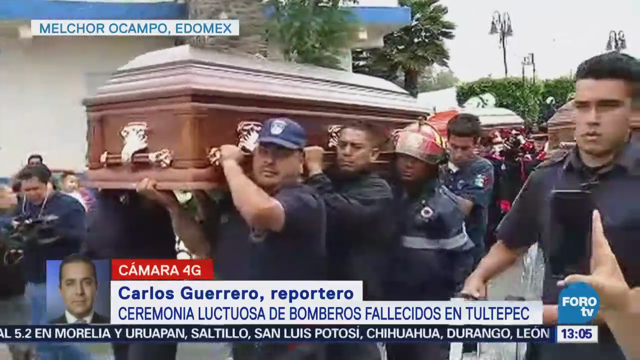 Realizan ceremonia luctuosa de bomberos fallecidos en Tultepec