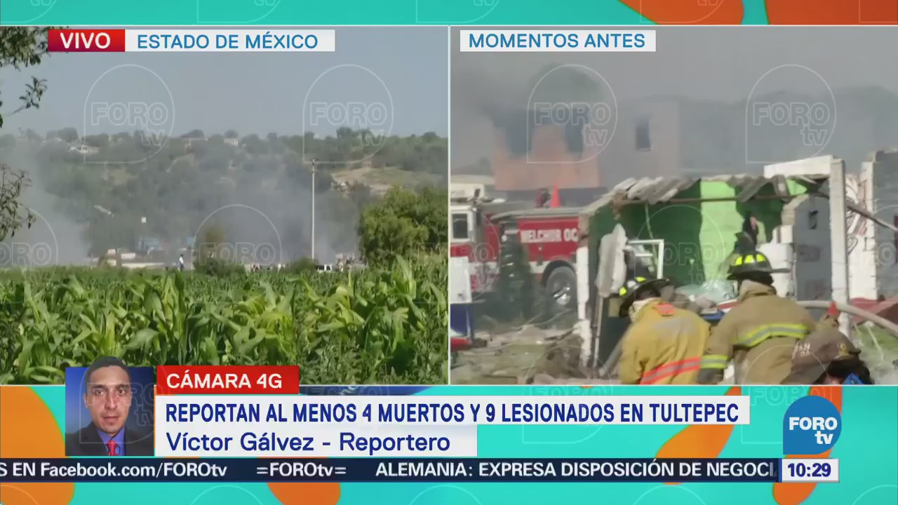 Reportan 4 muertos por explosiones de pirotecnia en Tultepec