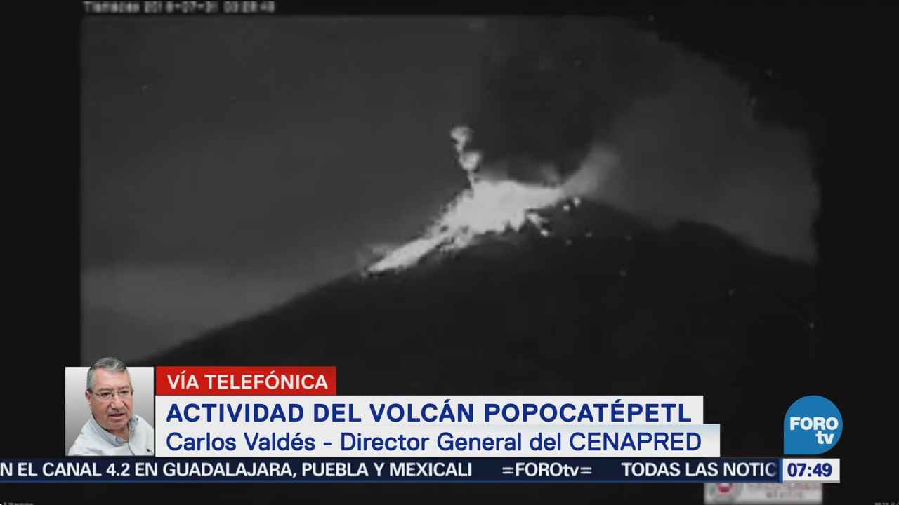 Reportan ligera caída de ceniza del Popocatépetl en Amecameca y Ozumba