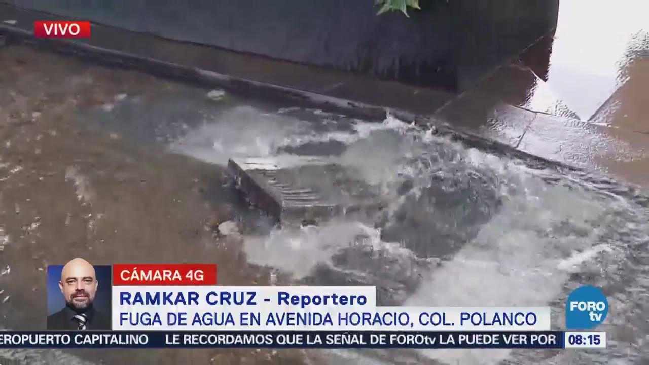 Reportan megafuga de agua en Polanco