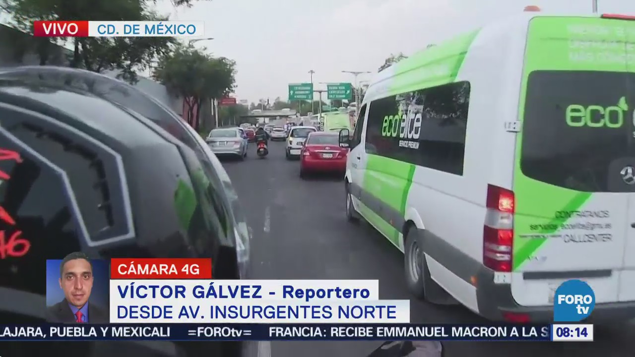 Reportan tránsito fluido en avenida Insurgentes Norte