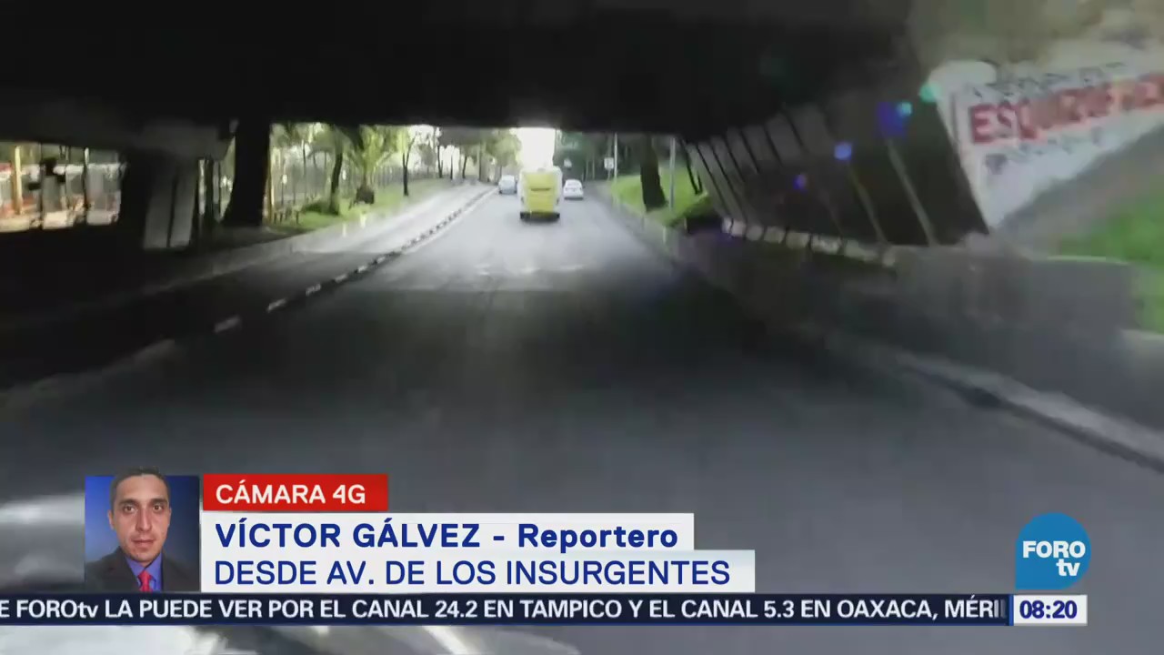 Reportan tránsito fluido en avenida Insurgentes