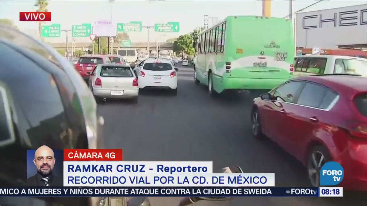 Reportan tránsito lento en avenida Ignacio Zaragoza, CDMX