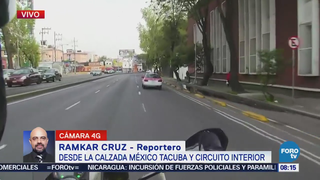 Reportan tránsito pesado en Circuito Interior, CDMX