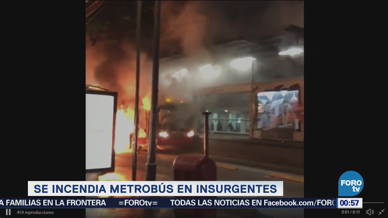 Se Incendia Unidad Metrobús Avenida Insurgentes