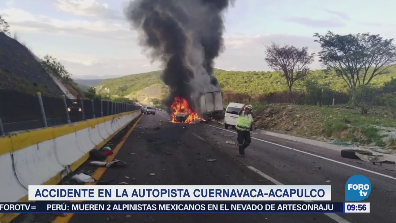 Se registra accidente en la autopista Cuernavaca-Acapulco