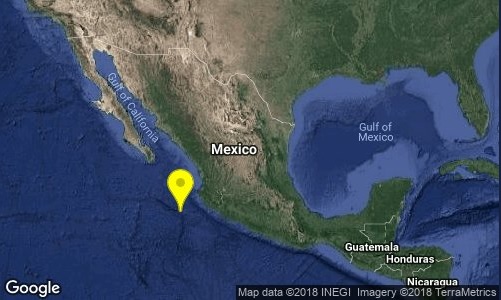 Reportan un sismo magnitud 4.1 en costas de Jalisco