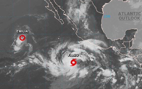 Depresión se convierte en tormenta tropical ‘Fabio’