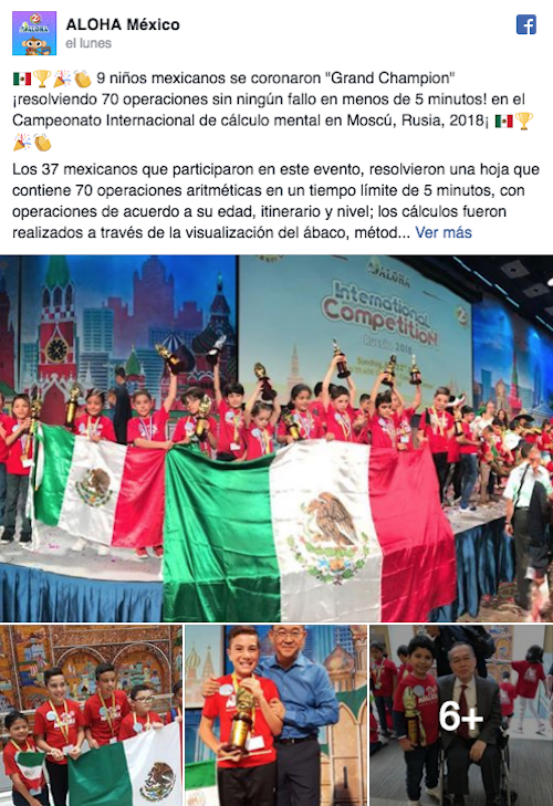 Aloha México Cálculo Mental Campeonato Niño Mexicanos