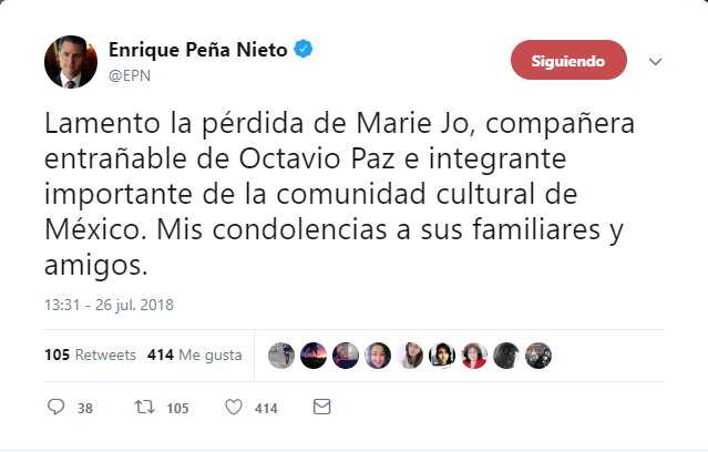 Muere Marie Jo Paz, viuda de Octavio Paz