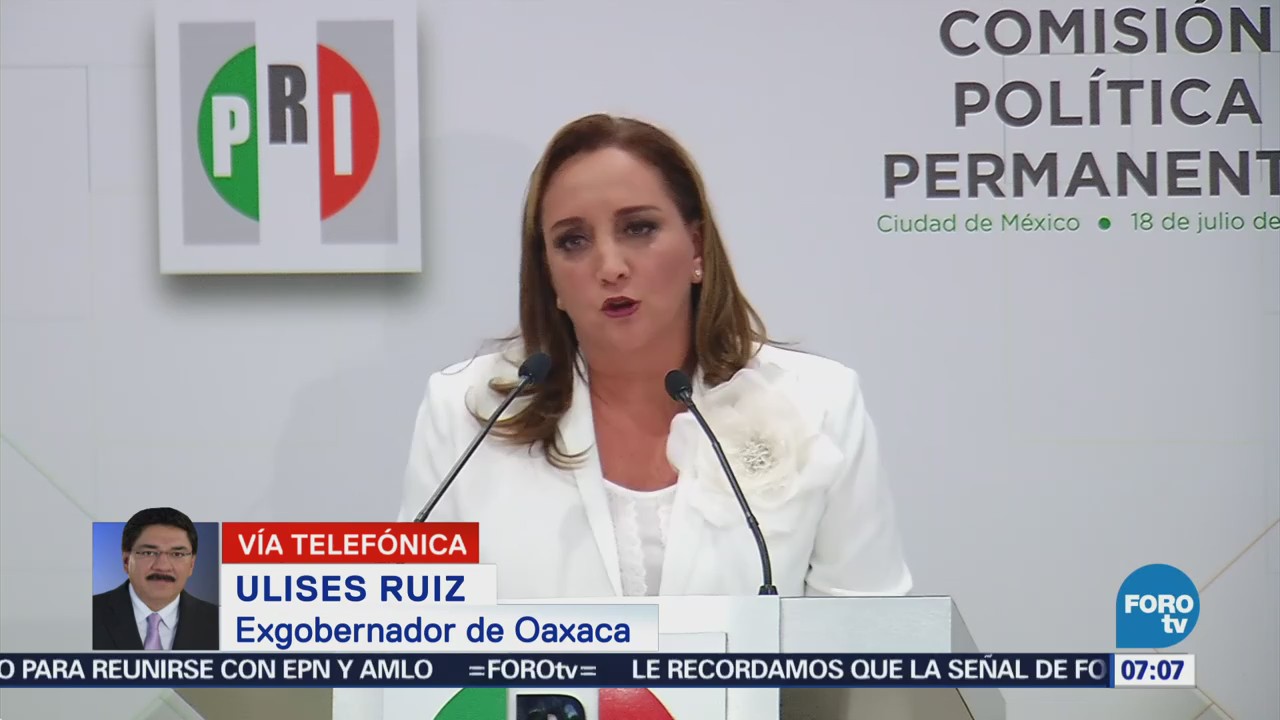 Ulises Ruiz pide renovación de dirigencia del PRI