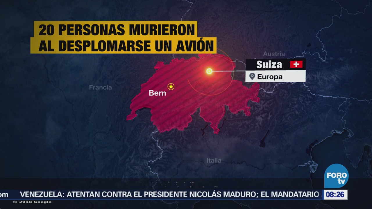 20 personas mueren al desplomarse un avión en Suiza