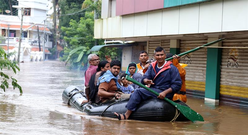 Inundaciones en India: el estado Kerala sufre fuertes lluvia