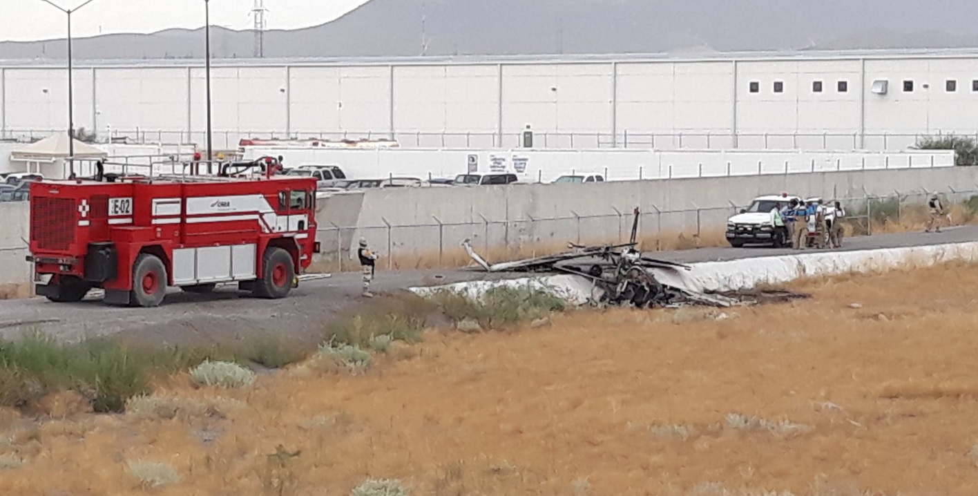 Cae avioneta en inmediaciones del Aeropuerto de Cd. Juárez
