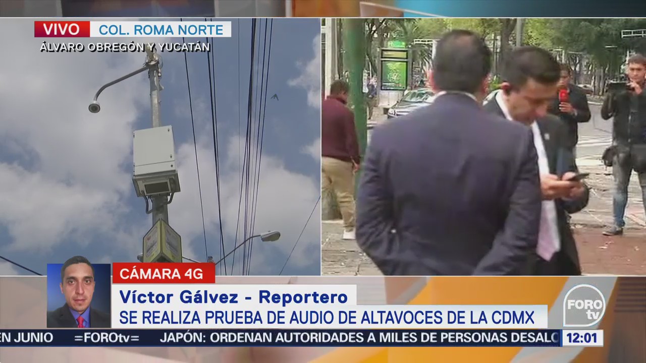 Autoridades de la CDMX realizan prueba de audio de altavoces para alertar sismos