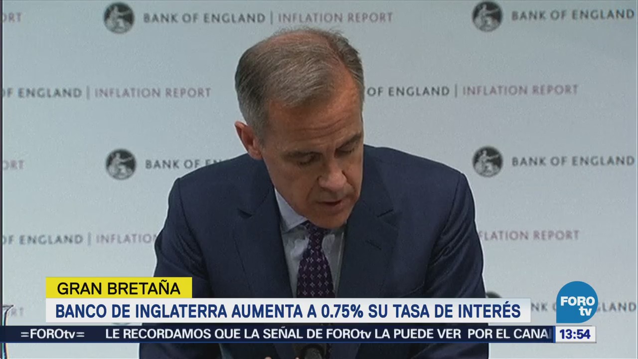 Banco de Inglaterra aumenta tasas de interés