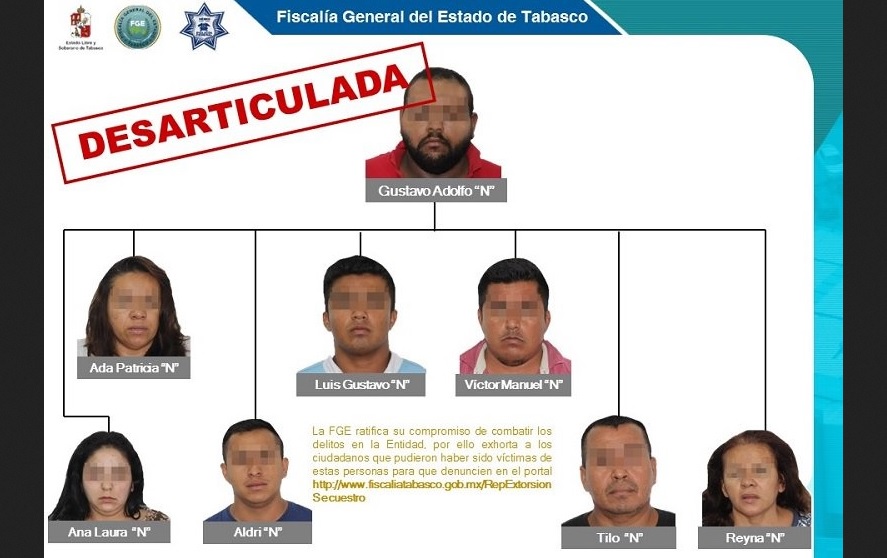 Detienen a secuestradores que operaban en municipios Tabasco