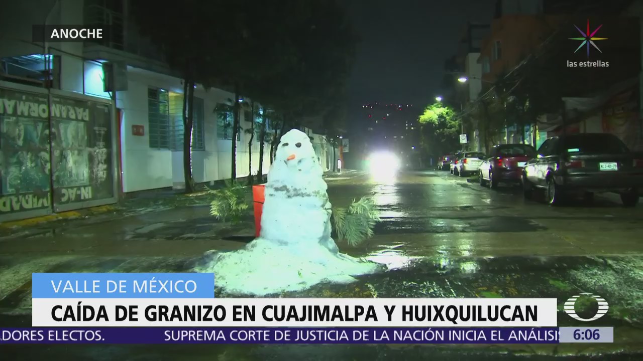 Caída de granizo en Cuajimalpa y Huixquilucan afecta vialidades