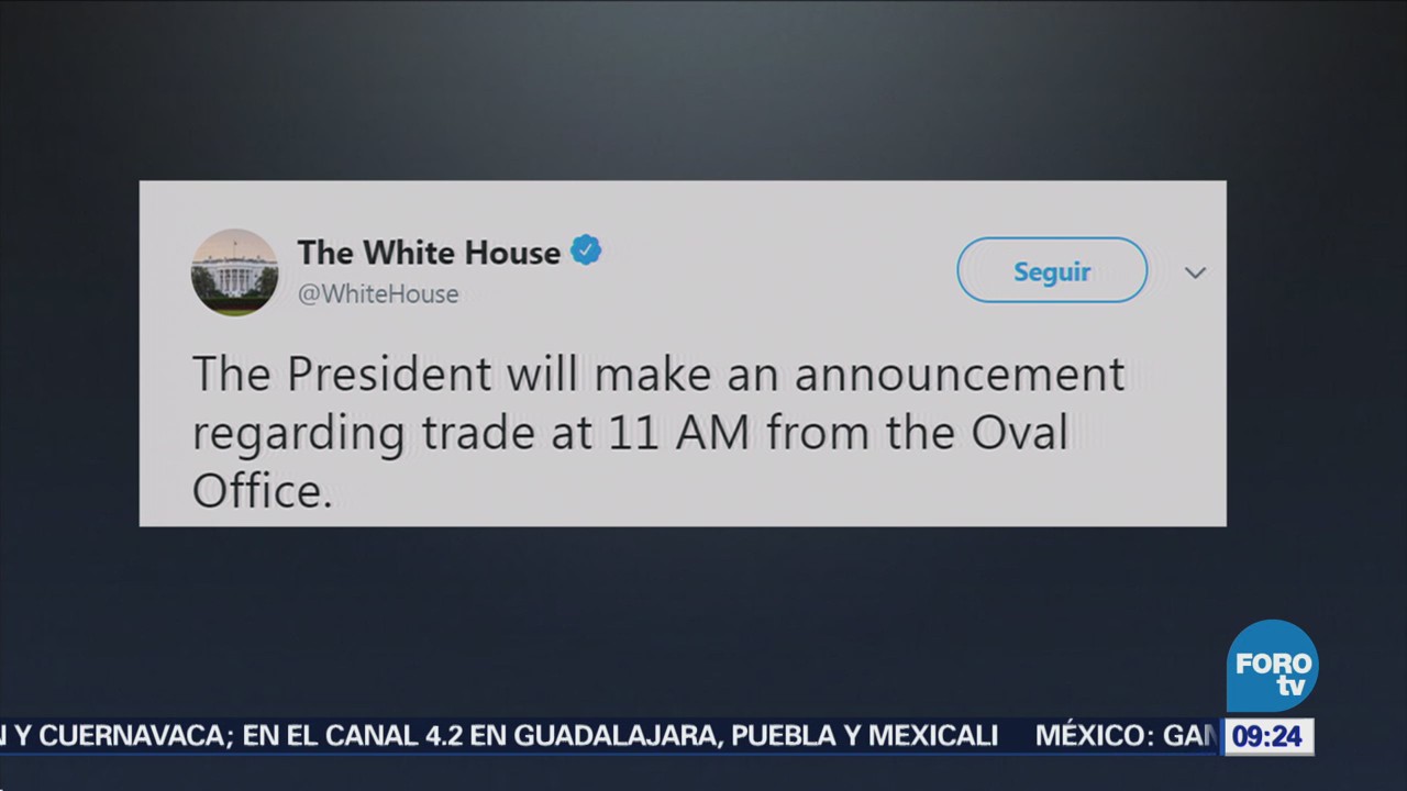 Casa Blanca confirma mensaje de Donald Trump