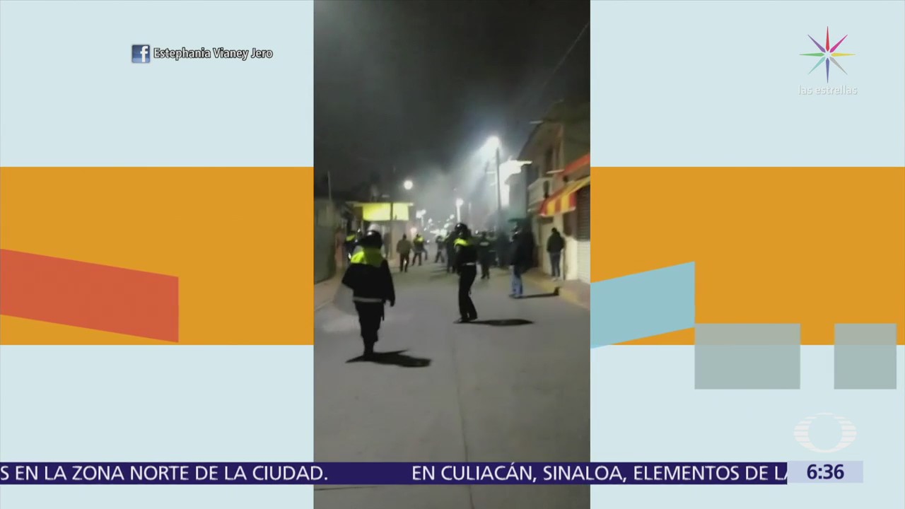 En Tultepec, habitantes se enfrentan a policías