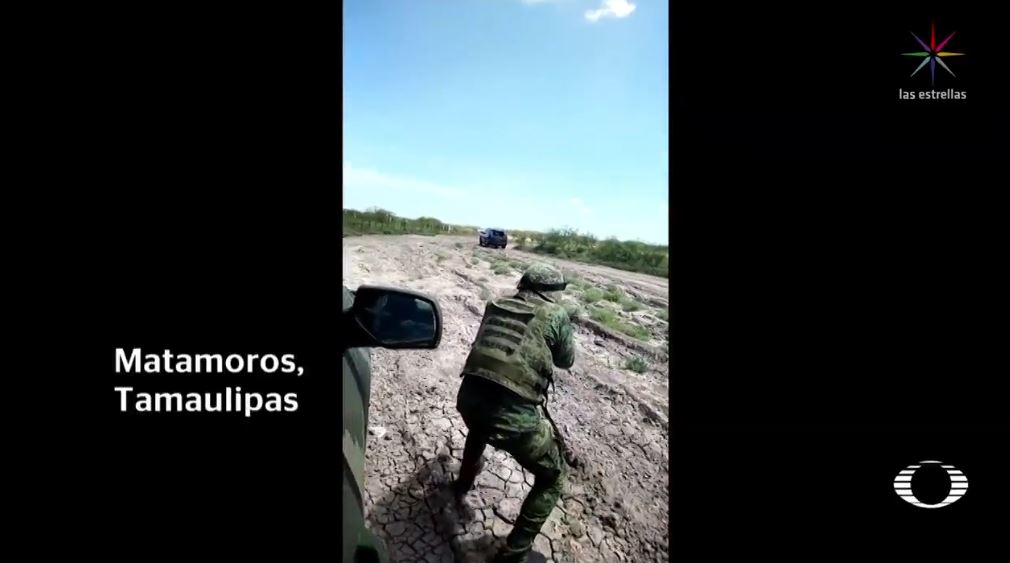 Militar graba enfrentamiento contra presuntos delincuentes en Matamoros, Tamaulipas