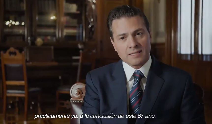 Peña Nieto resalta avances de su gobierno en un video