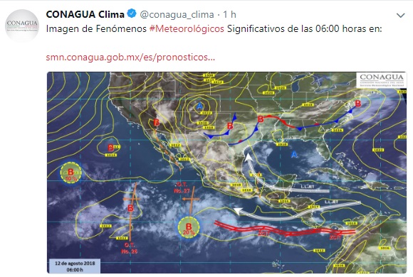 Onda tropical 27 ocasionará lluvias en gran parte de México