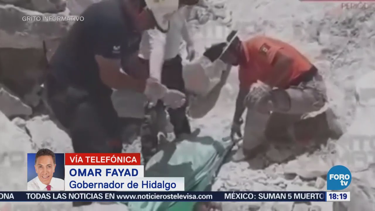 Gobernador de Hidalgo señala que hay cinco víctimas