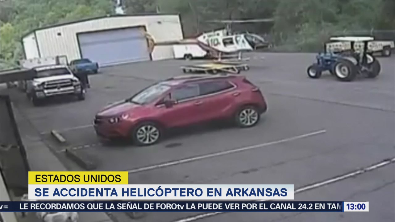 Helicóptero se accidenta en estacionamiento de Arkansas