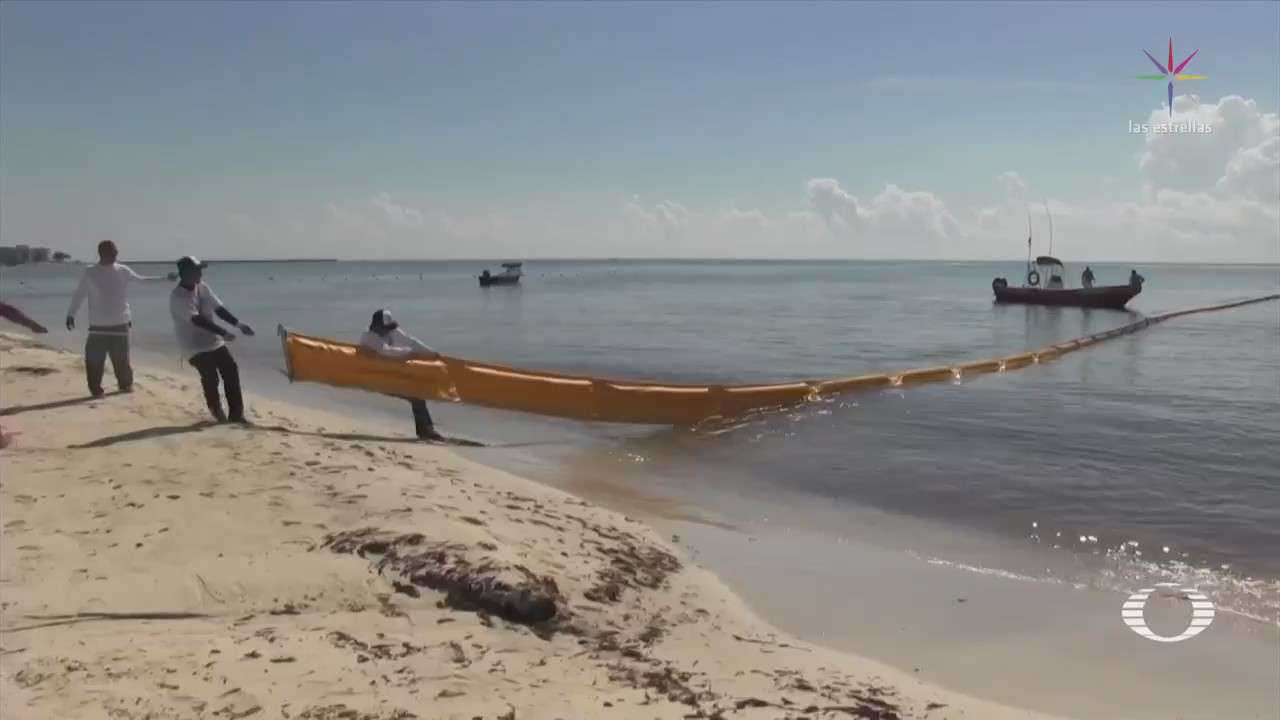 Instalan Barreras Contra Sargazo Quintana Roo