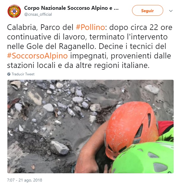 Mueren 11 excursionistas por desbordamiento de río en Italia