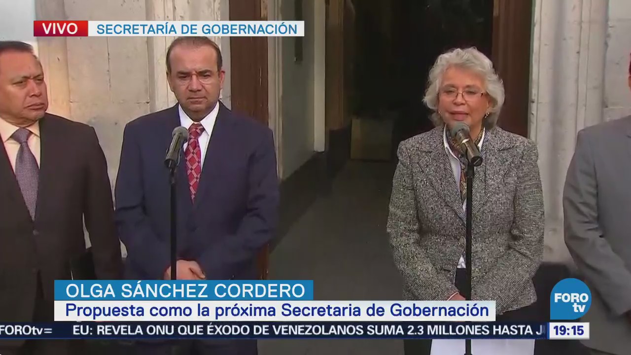 Navarrete Prida y Sánchez Cordero ofrecen mensaje tras su reunión