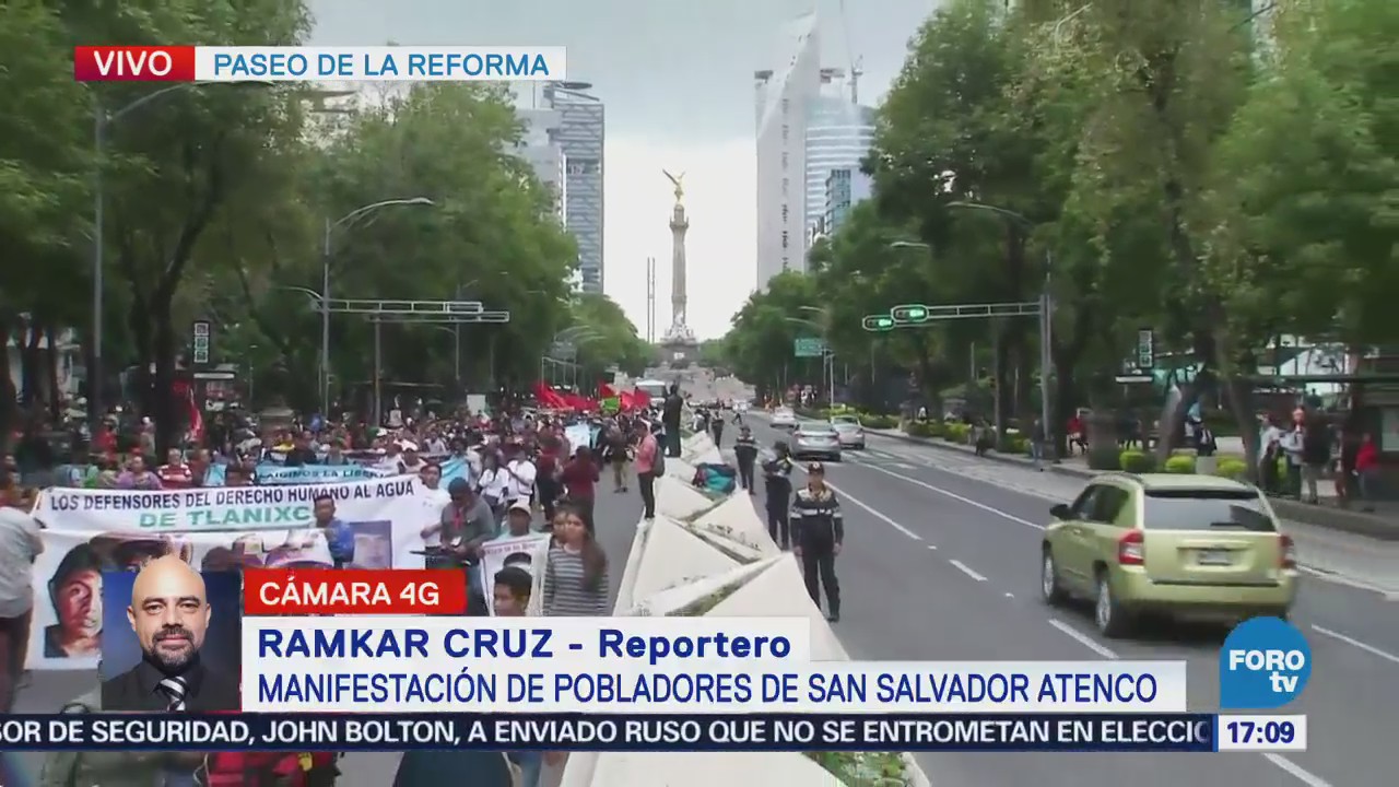 Pobladores de San Salvador Atenco toman Paseo de la Reforma