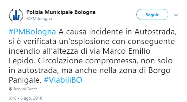 Reportan gran explosión cerca del Aeropuerto Bolonia, Italia
