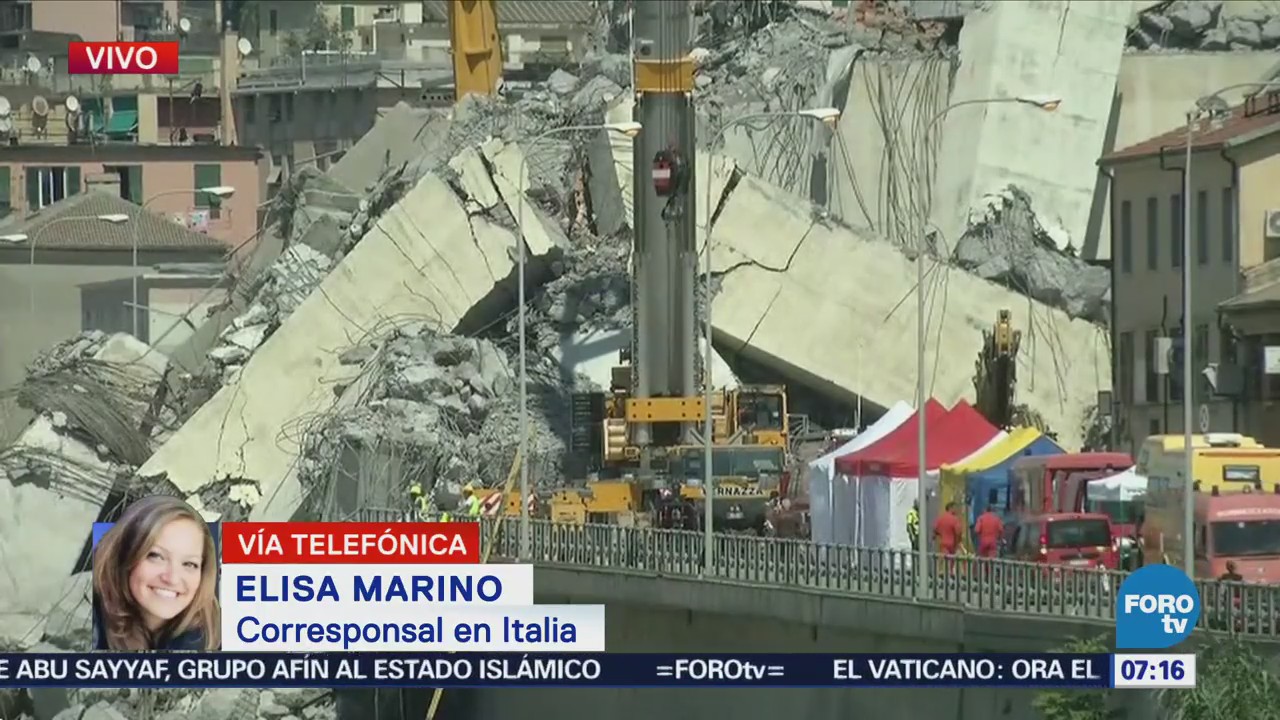Puente de Genova colapsado provoca la muerte a 38 personas