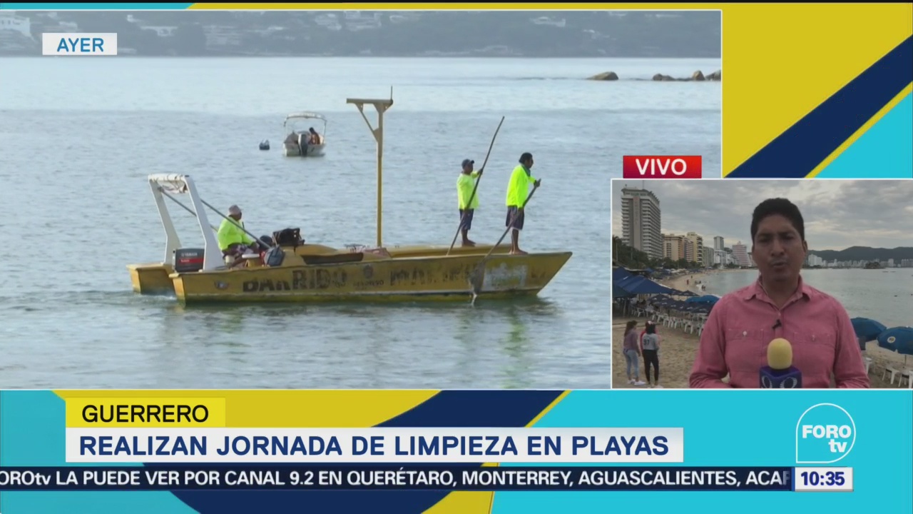 Realizan jornada de limpieza en playa de Guerrero