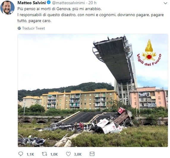 Puente desplomado en Génova pasaba controles periódicos