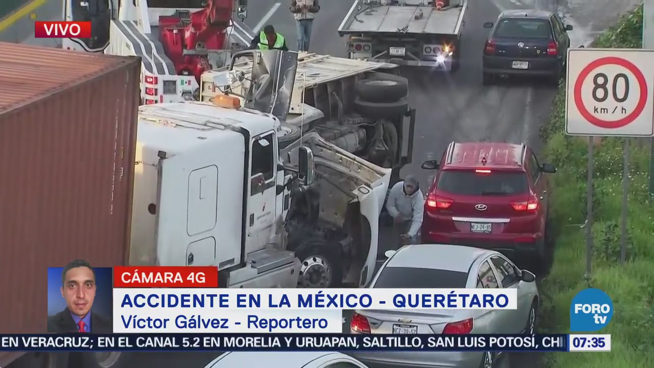 Reportan accidente en la autopista México-Querétaro