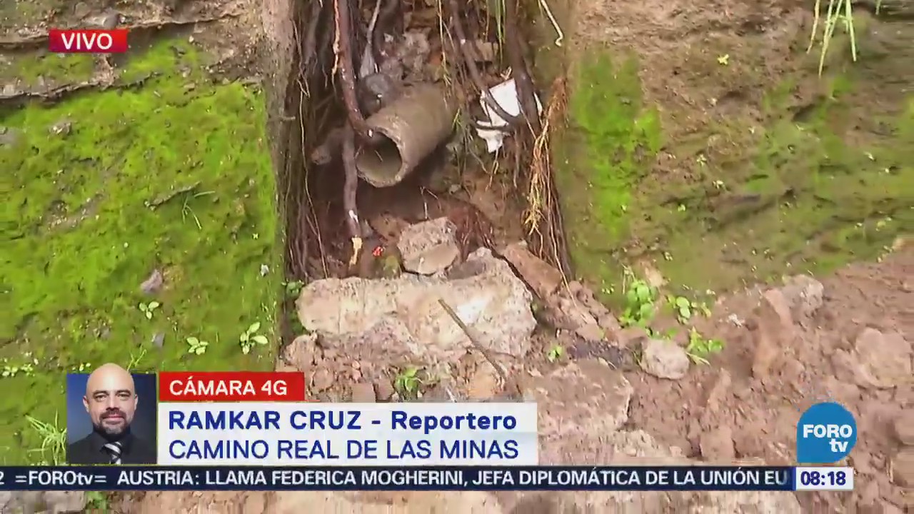 Reportan deslaves en Camino Real de las Minas, delegación Álvaro Obregón