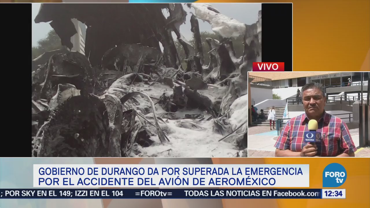 Reportan fuera de peligro al piloto del avión de Aeroméxico siniestrado