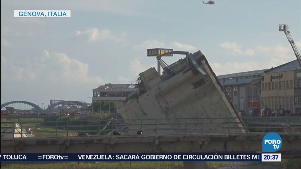 Se derrumba puente en Italia