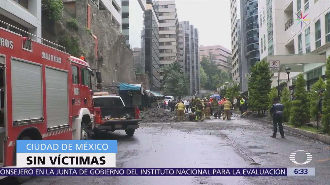 Se registra deslave en Lomas de Chapultepec, CDMX
