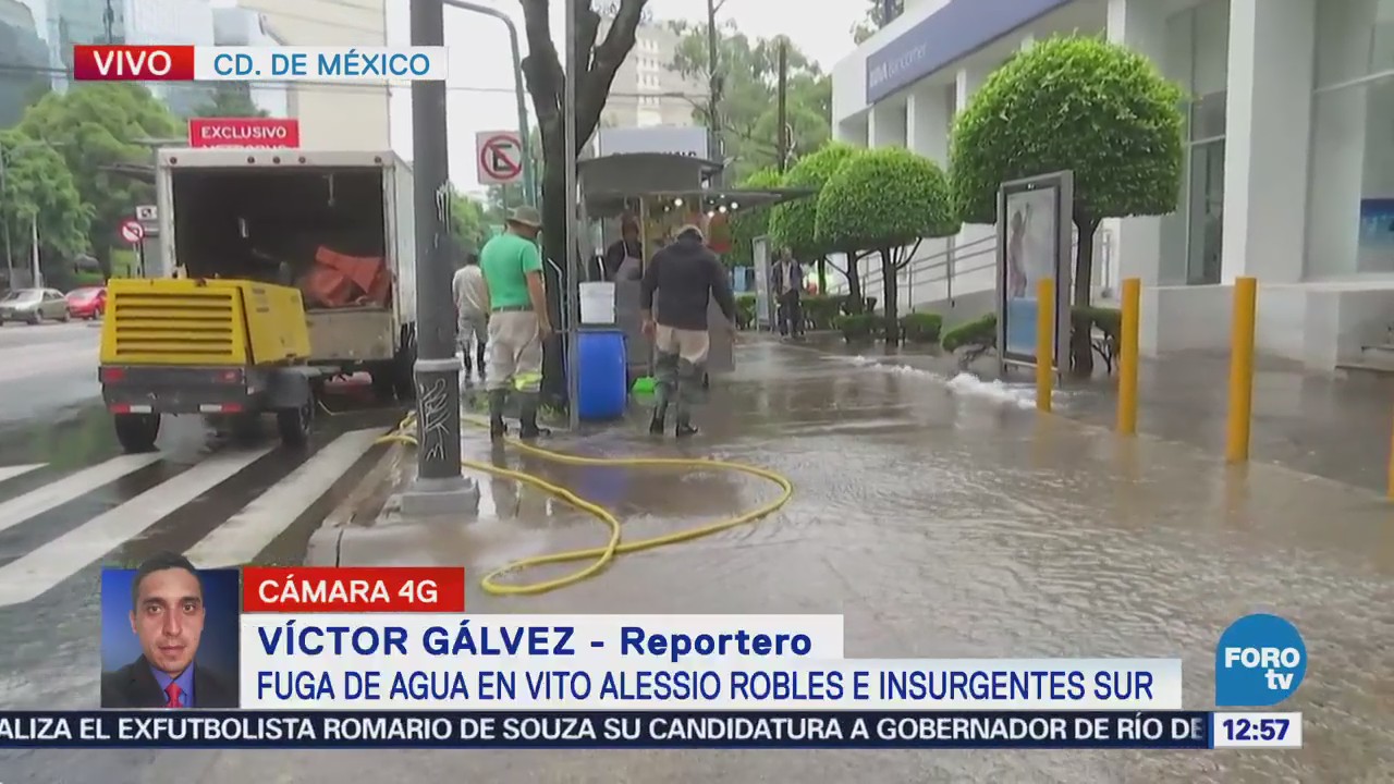 Se registra fuga de agua en Álvaro Obregón