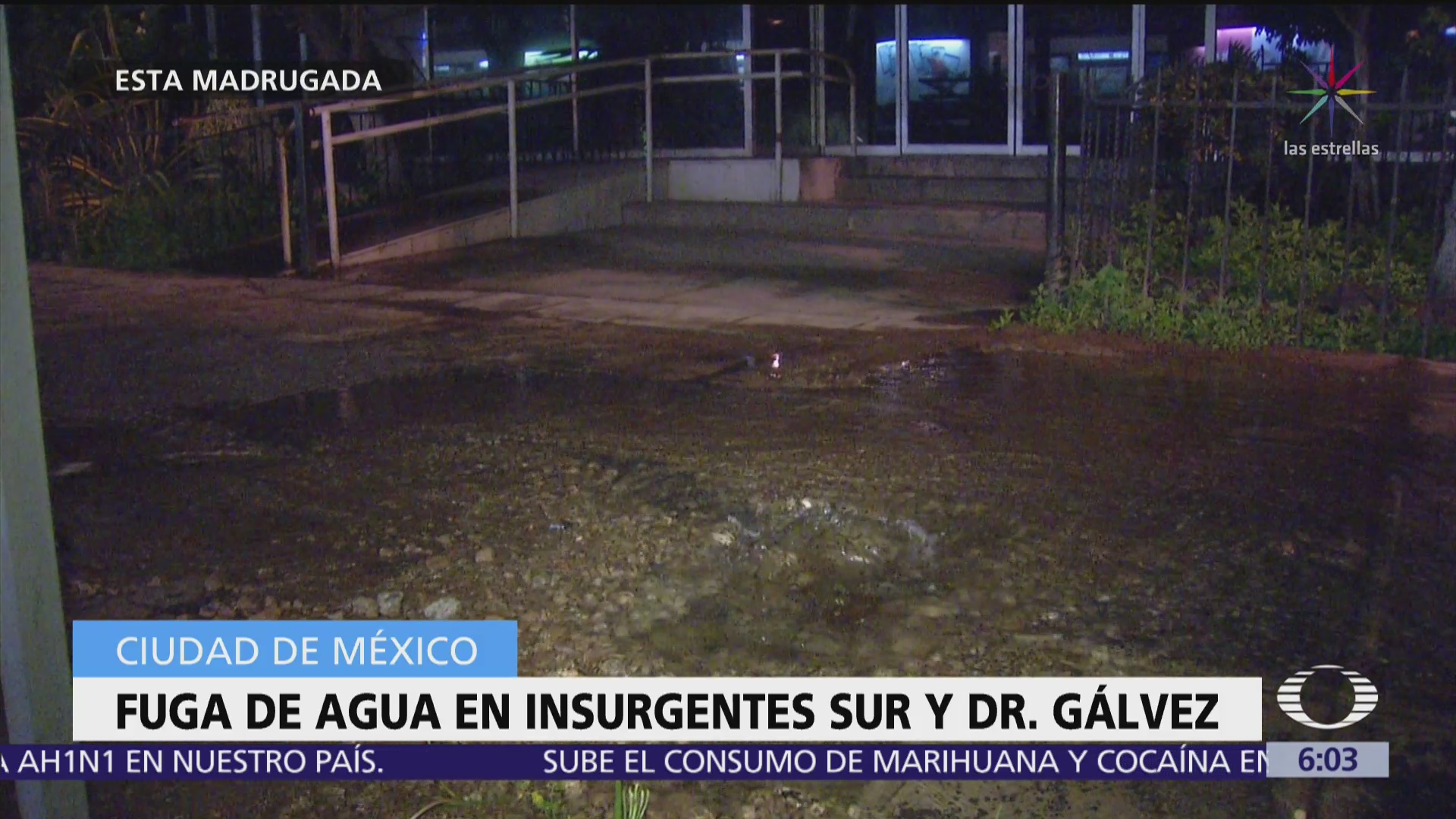 Se registra nueva fuga de agua en Insurgentes y Dr. Gálvez