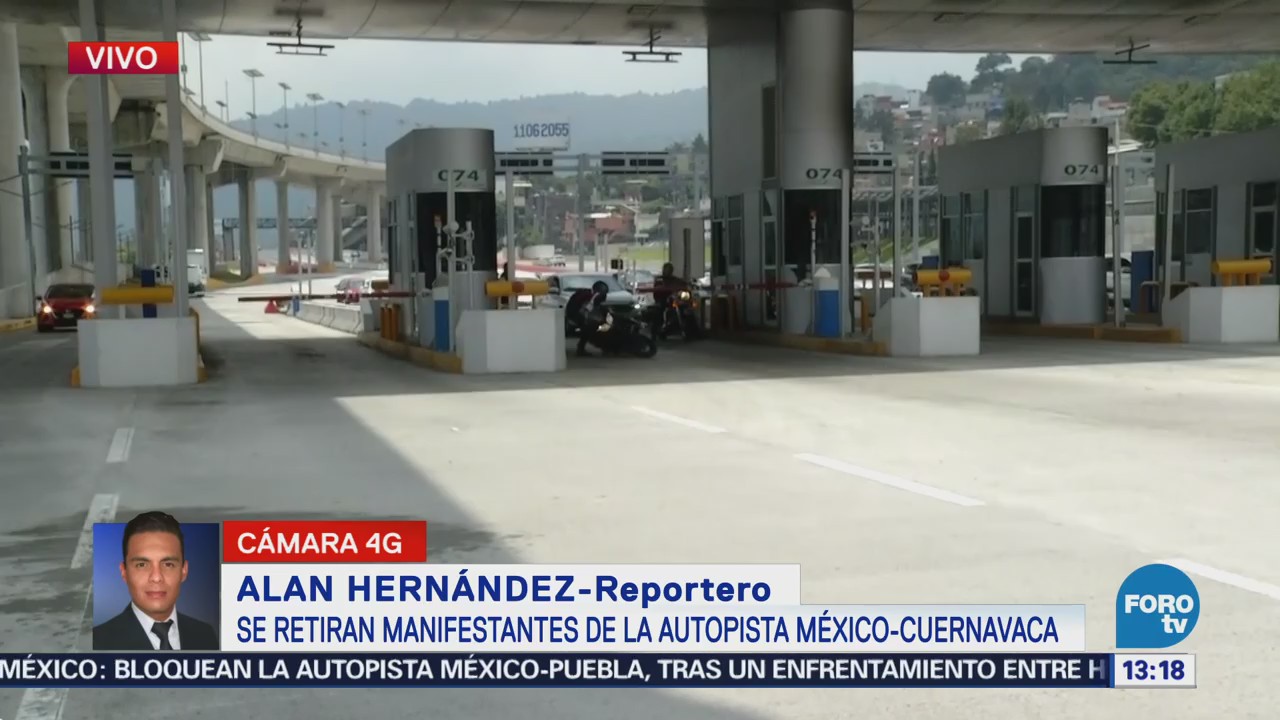 Se retiran manifestantes de la autopista México-Cuernavaca