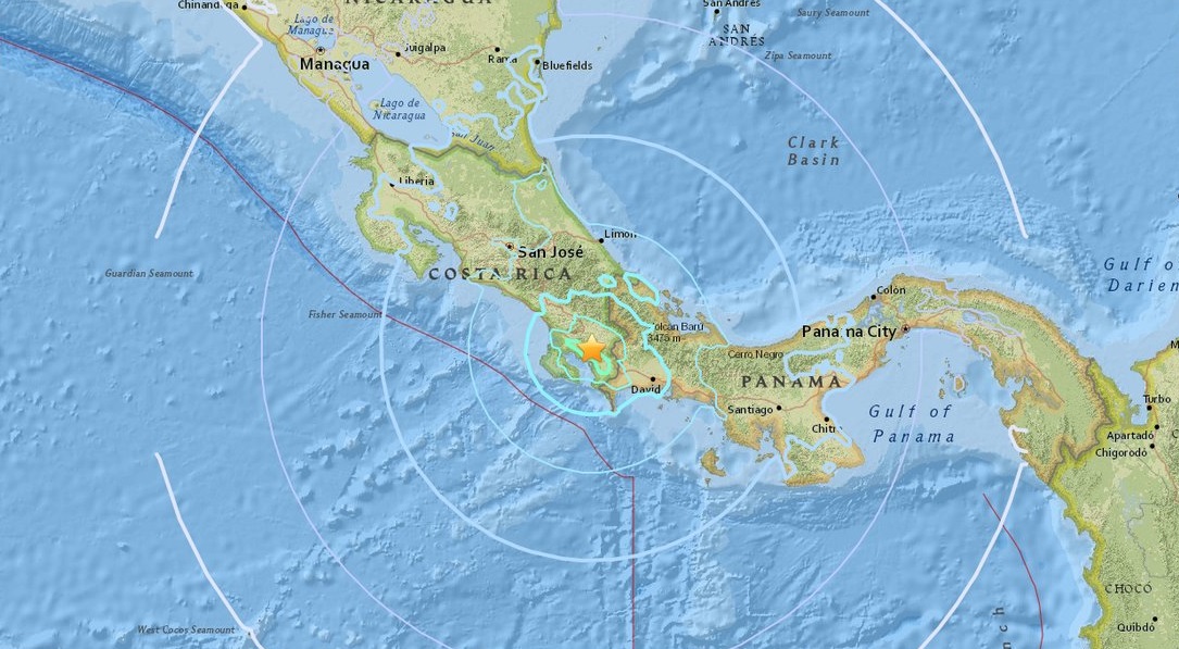 Sismo sacude Costa Rica y Panamá con una magnitud de 6.2