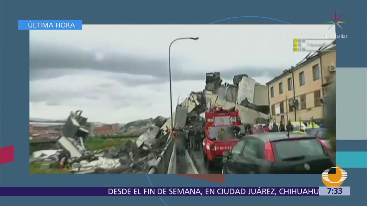 Suman al menos 11 muertos por colapso de puente en Genova