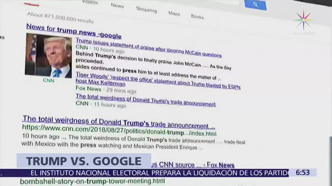 Trump acusó a Google, Facebook y Twitter de no ser imparciales