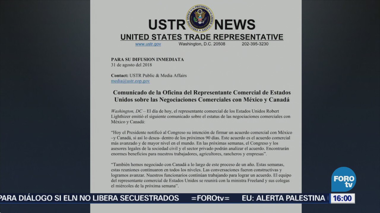 Trump Busca Firmar Acuerdo Comercial Canadá Y México